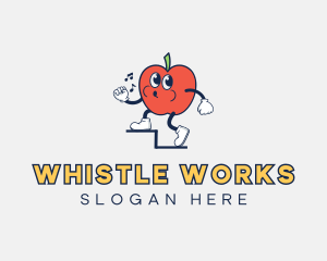 Whistle - Whistling Apple Cartoon logo design