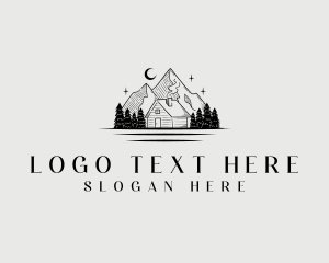 Lodge - Exploration Mountain Cabin logo design