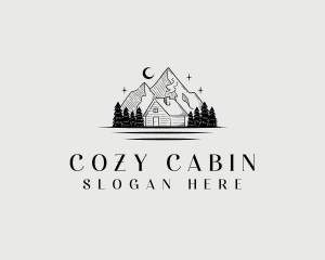 Cabin - Exploration Mountain Cabin logo design