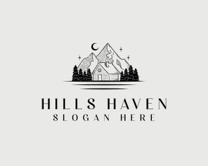 Exploration Mountain Cabin logo design