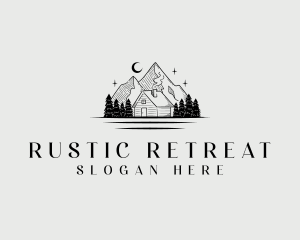 Cabin - Exploration Mountain Cabin logo design