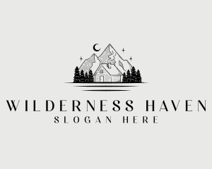 Lodge - Exploration Mountain Cabin logo design