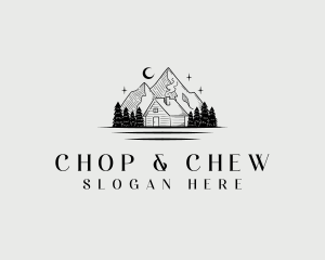 Cottage - Exploration Mountain Cabin logo design