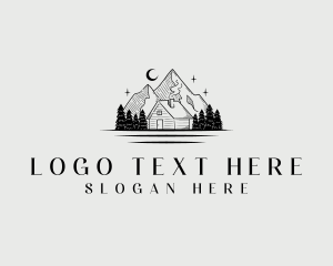 Cottage - Exploration Mountain Cabin logo design