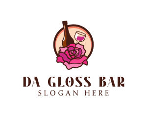 Wine and Rose Bar logo design