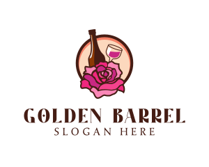 Whisky - Wine and Rose Bar logo design