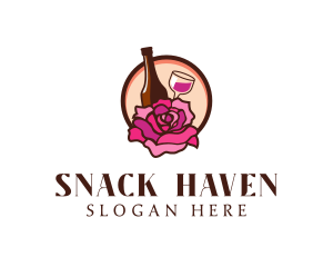 Wine and Rose Bar logo design