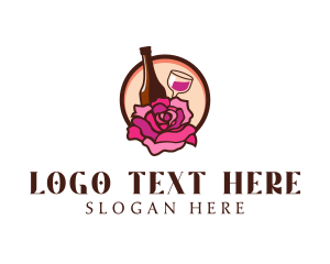 Multicolor - Wine and Rose Bar logo design