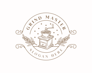 Rustic Coffee Grinder logo design