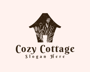 Cottage - Floral Garden House logo design