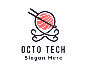 Japanese Octopus Sushi  logo design