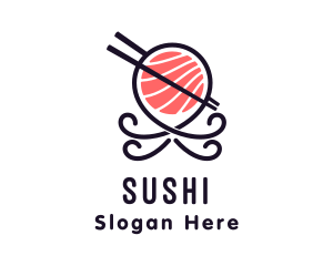 Japanese Octopus Sushi  logo design