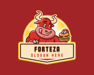 Burger Bull Beef logo design