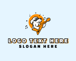 Guitarist - Cool Dog Music logo design