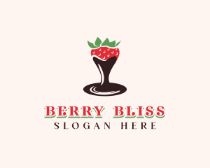 Strawberry - Strawberry Chocolate Fondue logo design