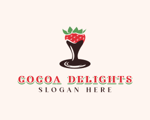 Strawberry Chocolate Fondue logo design