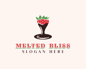 Strawberry Chocolate Fondue logo design