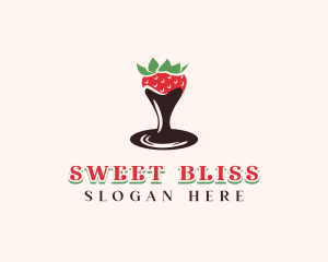 Strawberry Chocolate Fondue logo design