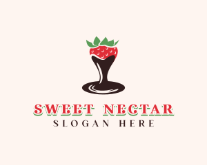 Strawberry Chocolate Fondue logo design