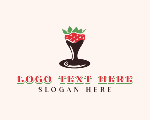 Food - Strawberry Chocolate Fondue logo design