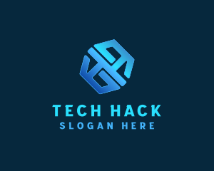 Crypto Tech Hexagon logo design