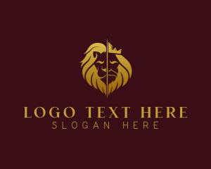 Gold - Lion Human King logo design