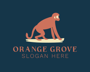 Orangutan - Monkey Wildlife Zoo logo design