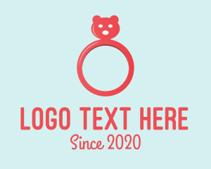 Cute - Pink Bear Ring logo design