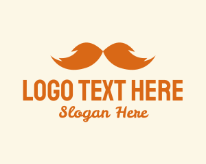 Mustache - Orange Men’s Mustache logo design