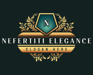 Elegant Leaf Wreath logo design