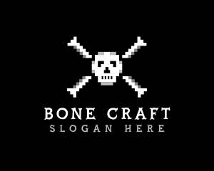 Bone - Pixel Skull Bone logo design