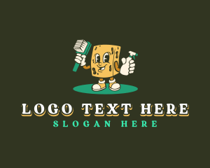 Mascot - Cleaning Sponge Sanitation logo design