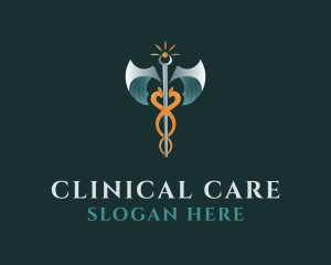 Medical Caduceus Staff logo design