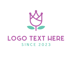 Flower Tulip Crown Logo