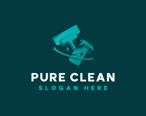 Disinfection Cleaning Tools logo design