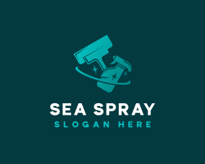 Disinfection Cleaning Tools logo design