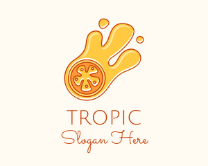 Orange Slice Juice  logo design