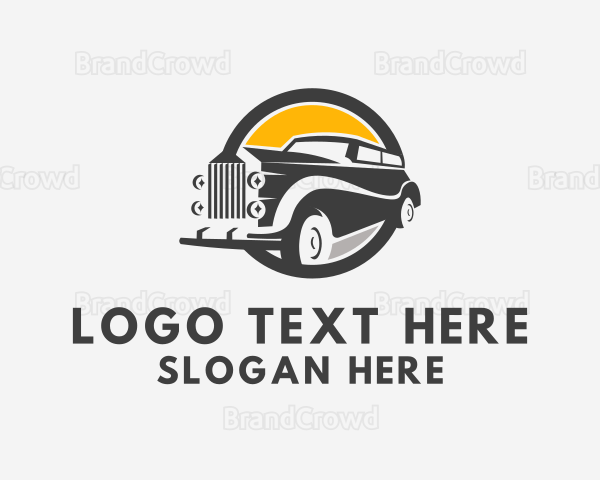 Retro Limousine Car Logo