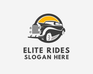 Retro Limousine Car logo design