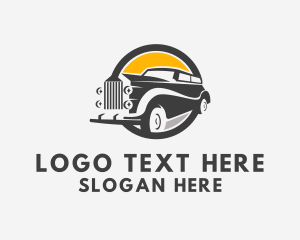 Car Garage - Retro Limousine Car logo design