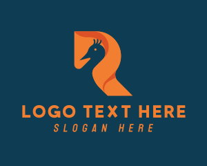 Digital Agency - Peafowl Letter R logo design