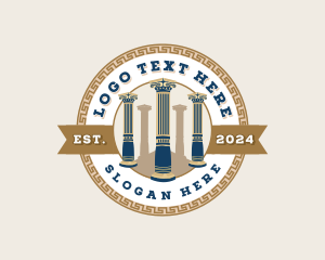 Legal - Greek Pillar Column Ornament logo design