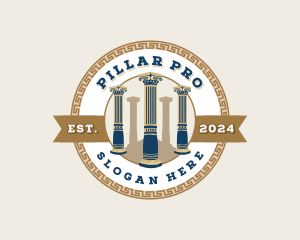 Greek Pillar Column Ornament logo design