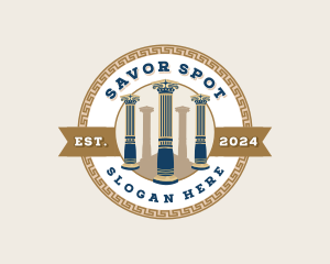 Greek Pillar Column Ornament logo design