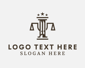 Law - Brown Pillar Scale logo design