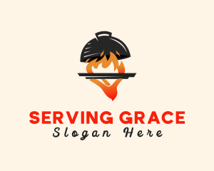 Waitress - Grill Fire Diner logo design