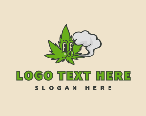 Hemp - Herbal Marijuana Smoke logo design