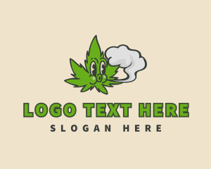 Organic - Herbal Marijuana Smoke logo design