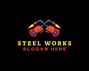 Hand Welding Fabrication logo design