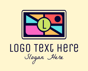 Travel Vlogger - Mosaic Camera Lens logo design